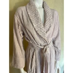 VTG Stan Herman Signature II Baby Pink Chenille Robe House Coat Belt + Pockets